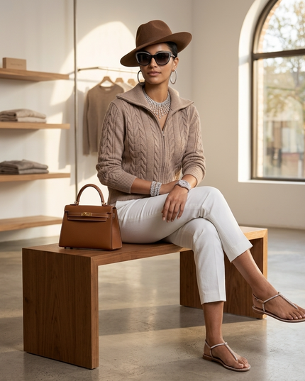 Damen Cardigan Central Park | Khaki