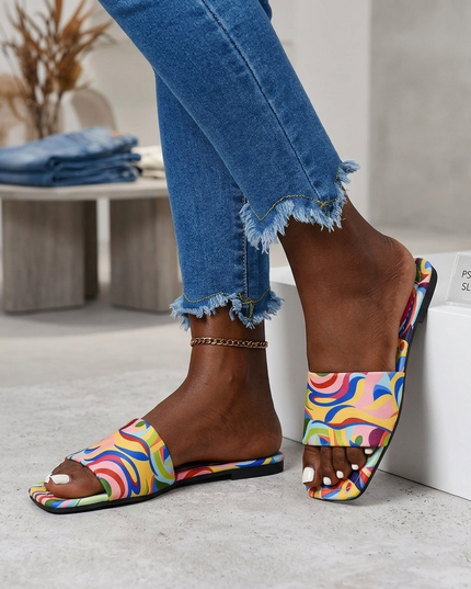 🥿 Fusion Funk Slippers | Colorful | Korean Style