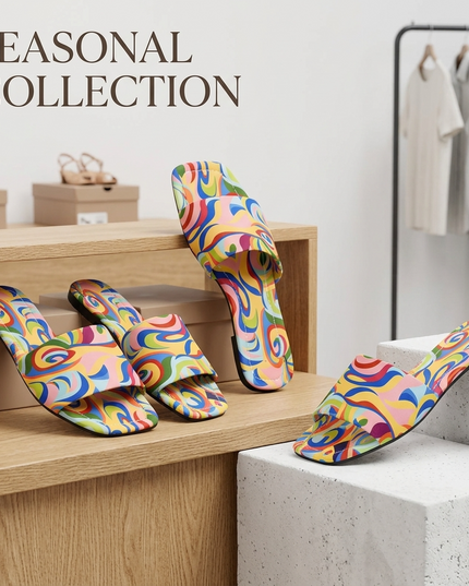 🥿 Fusion Funk Slippers | Colorful | Korean Style