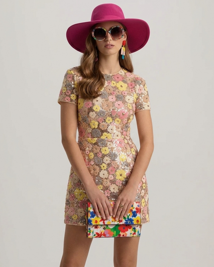 Damen Pailletten-Minikleid Times Square | Partykleid