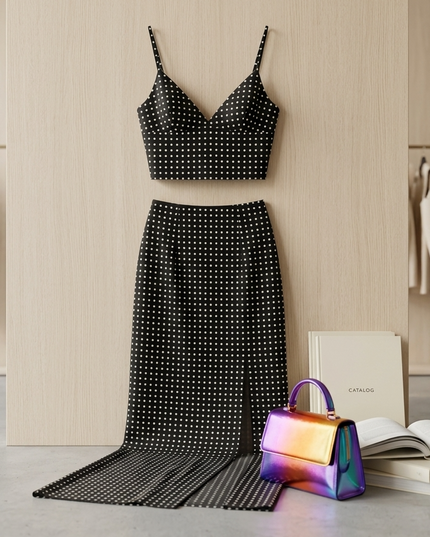 Damen Polka Dot Mesh-Set SoHo | Schwarz (Black) | New Collection