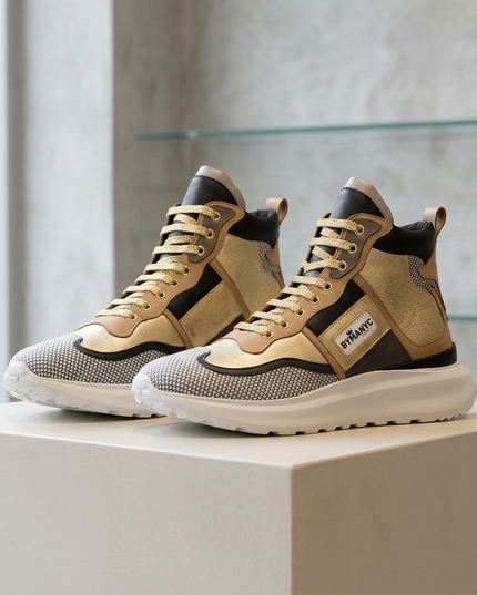 💟 Vegan Sport Sneaker MIDTOWN | Dorado (Gold) | Unisex | Handgefertigt in Italien