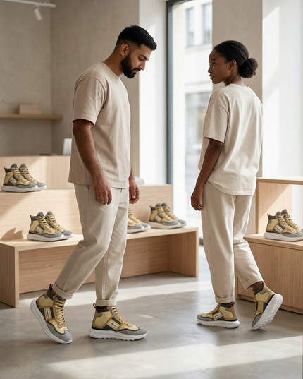 💟 Vegan Sport Sneaker MIDTOWN | Dorado (Gold) | Unisex | Handgefertigt in Italien