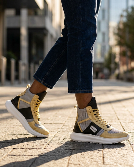 💟 Vegan Sport Sneaker NOLITA | Dorado (Gold) | Unisex | Handgefertigt in Italien