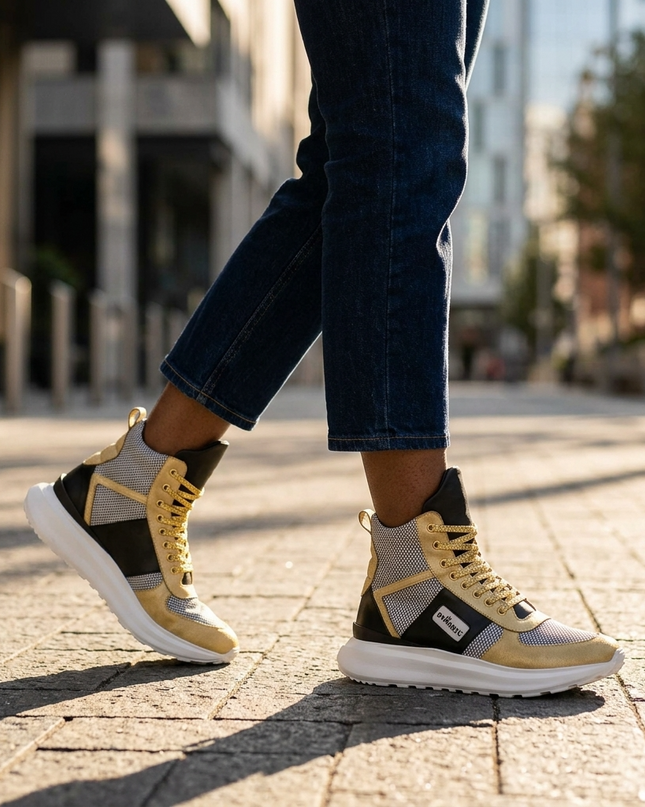 Vegan Sport Sneaker NOLITA | Dorado (Gold) | Unisex | Handgefertigt in Italien