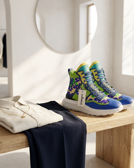 💟 High Top Sneakers BRONX Couture |Unisex | Handgefertigt in Italien