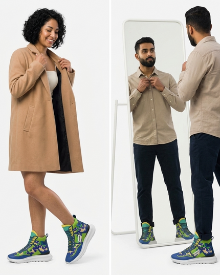 💟 High Top Sneakers BRONX Couture |Unisex | Handgefertigt in Italien