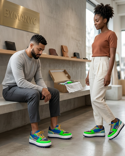 💟 Ethical Sneakers COUTURE | Verde (Grün) | Unisex | Handgefertigt in Spanien