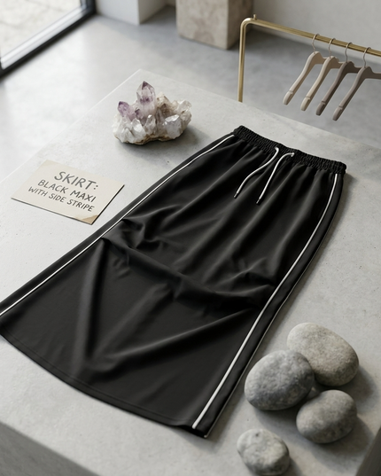 💟 HARLEM Luxury Sport Long Rock | Schwarz