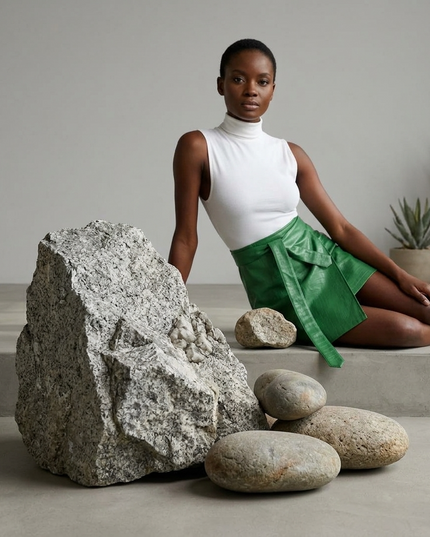 💟LAFAYETTE Vegan Leather Mini Rock | Emerald Green | COUTURE in NOLITA