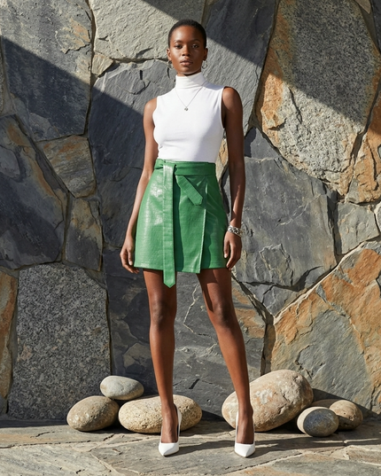💟LAFAYETTE Vegan Leather Mini Rock | Emerald Green | COUTURE in NOLITA