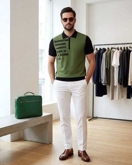 MIDTOWN Kaschmir-Polo | Olivgrün