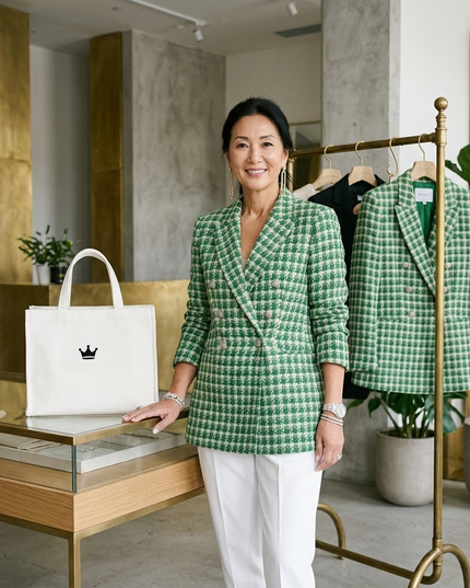 TRIBECA Blazer Grüner Tweed| Damen