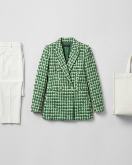 TRIBECA Blazer Grüner Tweed| Damen