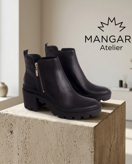 Sophora Damen Leder Ankle Boots | Black
