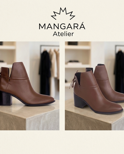 Attalea Damen Leder Ankle Boots | Brown