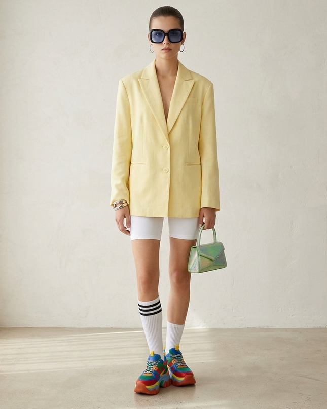 Damen Blazer Wall Street Lemon