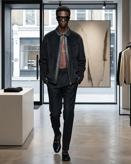 Herren Shearling Bomber Jacke Lower East Side