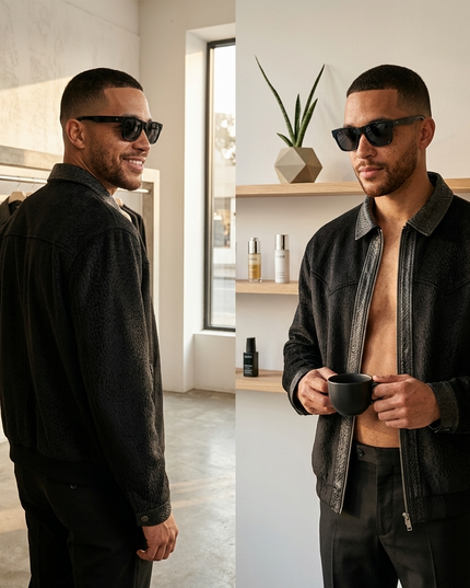 Herren Shearling Bomber Jacke Lower East Side