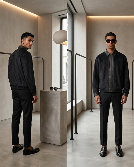 Herren Shearling Bomber Jacke Lower East Side