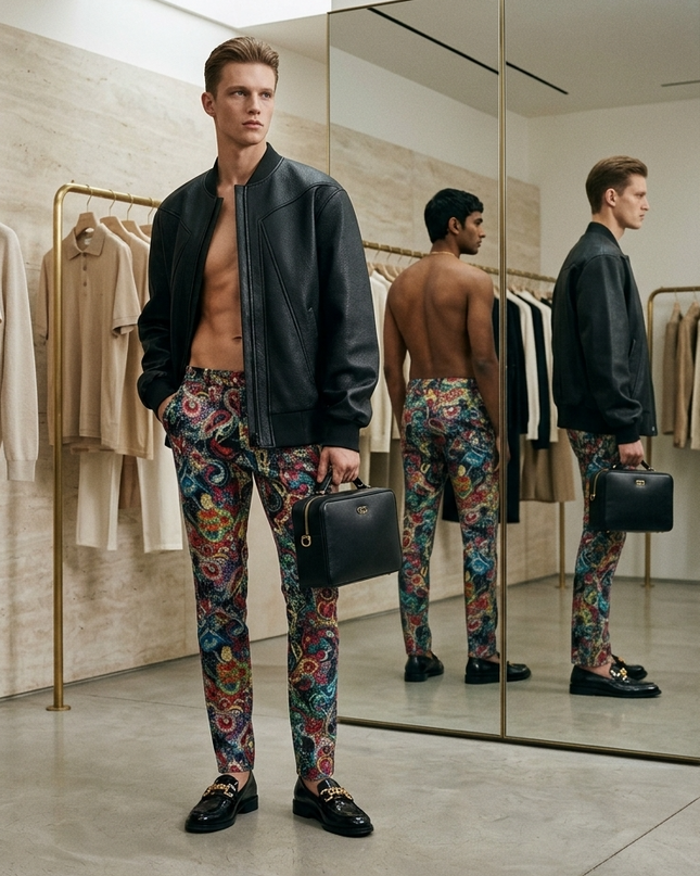 Herren Vegan Leder Bomber Jacke East Village NYFW