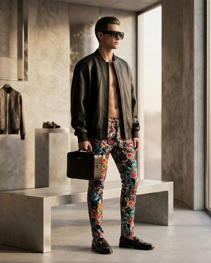 Herren Vegan Leder Bomber Jacke East Village NYFW