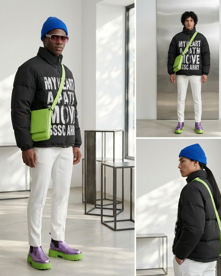 Herren Puffer Jacke East Village Fashion Week