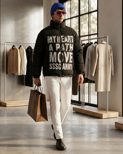 Herren Puffer Jacke East Village Fashion Week