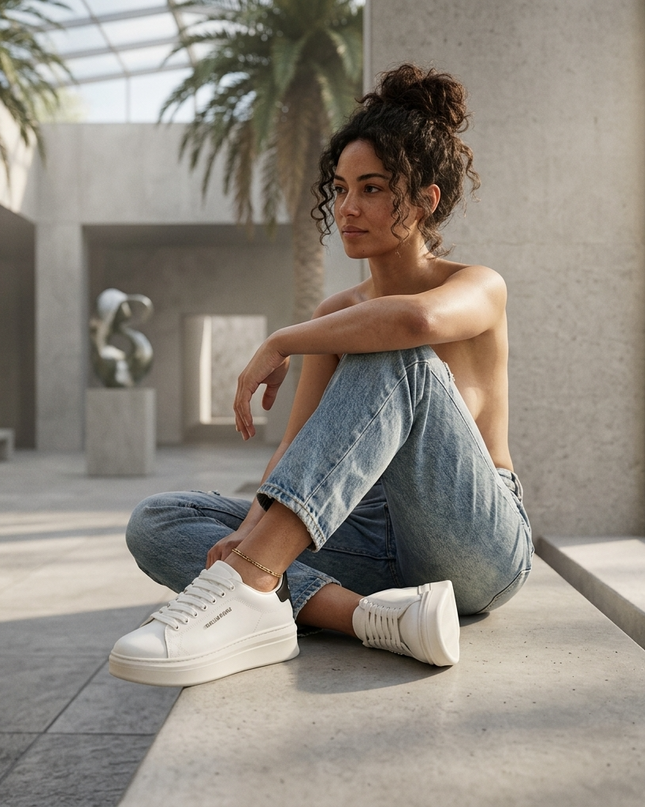 GAELLE PARIS — Damen Sport Sneaker Weiss