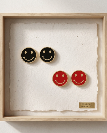 Smiley Face Ohrstecker Gold