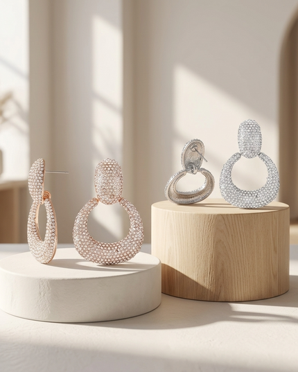 LINCOLN CENTER Boucles d'oreilles créoles ornées de bijoux : NYFW BYMANYC ® New York