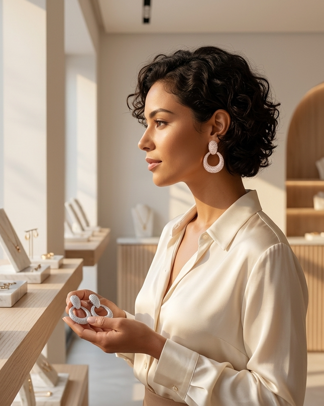 LINCOLN CENTER Boucles d'oreilles créoles ornées de bijoux : NYFW BYMANYC ® New York