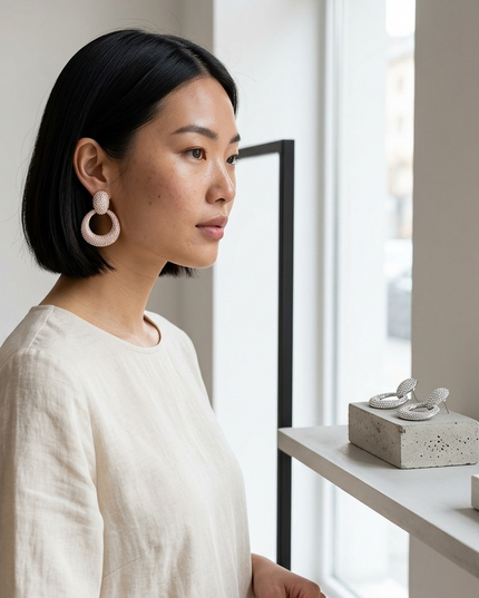 LINCOLN CENTER Boucles d'oreilles créoles ornées de bijoux : NYFW BYMANYC ® New York