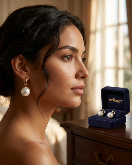 Boucles d'oreilles pendantes classiques SOHO avec perles | BYMANYC ® New York