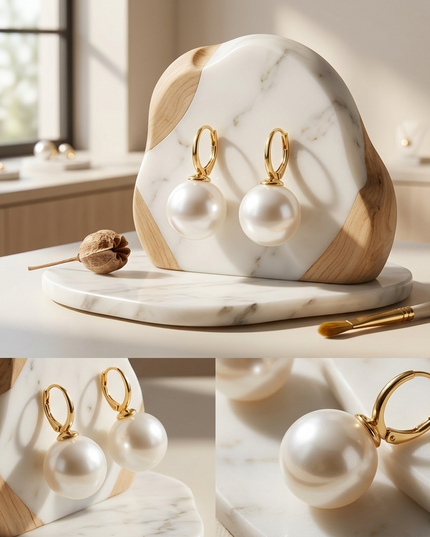 Boucles d'oreilles pendantes classiques SOHO avec perles | BYMANYC ® New York