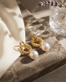 Pearl Hoop Earrings Golden Luster SOHO BYMANYC ® New York