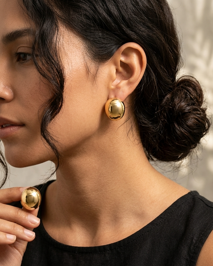 TRIBECA — Hohle Muschel-Ohrringe | Gold / Silber