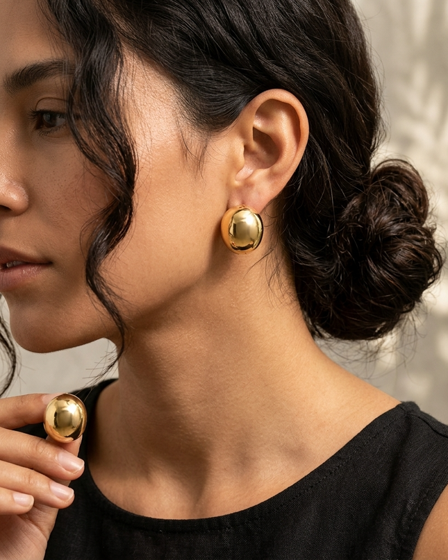 TRIBECA — Hohle Muschel-Ohrringe | Gold / Silber