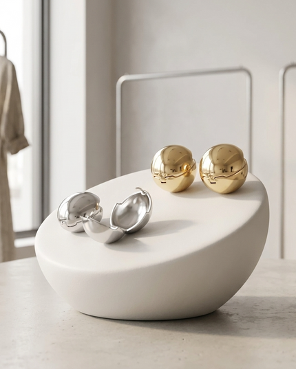 TRIBECA — Hohle Muschel-Ohrringe | Gold / Silber