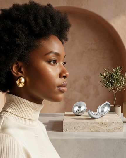 TRIBECA — Hohle Muschel-Ohrringe | Gold / Silber