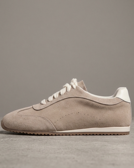 Damen Leder-Freizeitschuhe Beige