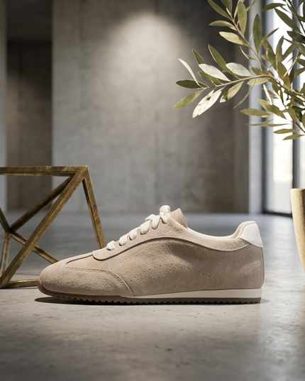 Damen Leder-Freizeitschuhe Beige