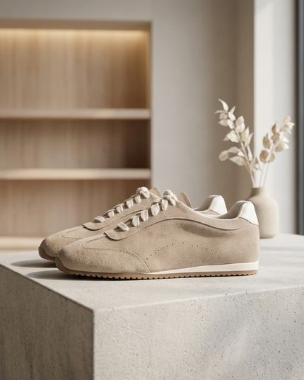 Damen Leder-Freizeitschuhe Beige