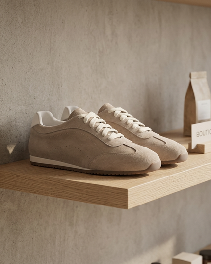 Damen Leder-Freizeitschuhe Beige