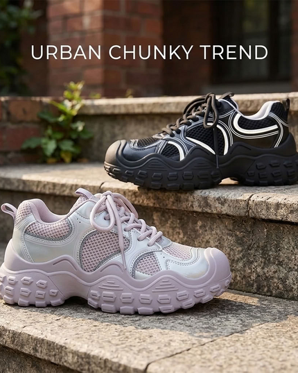 Masoomake Chunky Running Shoes Wavy