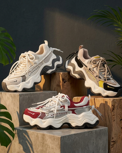 Masoomake Wave Platform Sports Sneakers