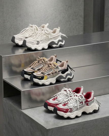 Masoomake Wave Platform Sports Sneakers