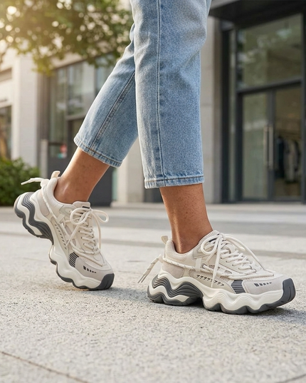 Masoomake Wave Platform Sports Sneakers