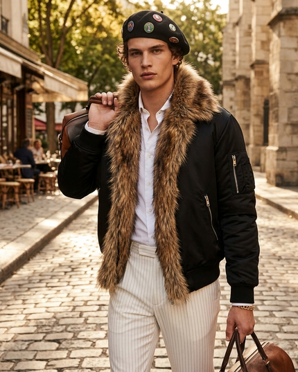 CHELSEA COUTURE Bomber Jacket Herren | Schwarz