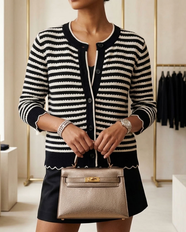 BYMANYC Tribeca Gestreifter Strick-Cardigan